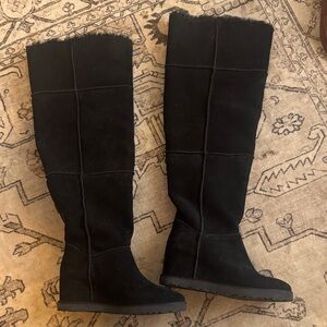 Ugg Femme Black Women's Over the Knee Wedge Boots